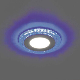 Светодиодный светильник AL2330 встраиваемый 6W 4000K с синей подсветкой, белый Feron 