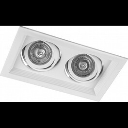 Светильник встраиваемый прямоугольник поворотный DLT202 2x50W MR16 белый Feron