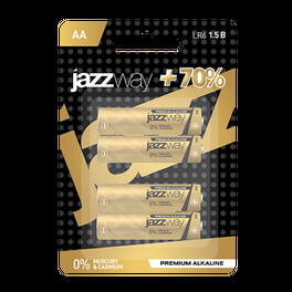 Батарейка щелочная LR 6 JAZZway PREMIUM Alkaline BL-4 - 1шт.