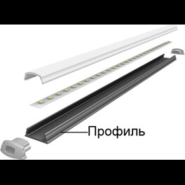 Профиль накладной PAL 1105 гибкий (2м) анодированный Jazzway