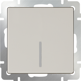 Выключатель одноклавишный с подсветкой (слоновая кость) / WL03-SW-1G-LED-ivory (распродажа)