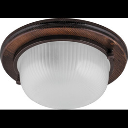Светильник накладной IP54 , 220V 60Вт  Е27,дерево, орех, круг НБО 03-60-021 Feron