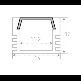 Профиль накладной алюминиевый SF-1612 (2м) (комплект) SWG