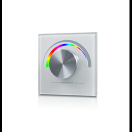 Панель радио W-RGB (W) встраиваемая в стену с валкодером на 1 зону  для RGB ленты, белая SWG