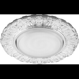 Светильник встраиваемый с подсветкой 20LED*2835 SMD 4000K, 15W GX53 прозрачный, хром Feron 
