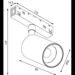 Светильник-спот светодиодный серия SY-LINK, Черный, 10Вт, IP20, Теплый белый (3000К) SWG 