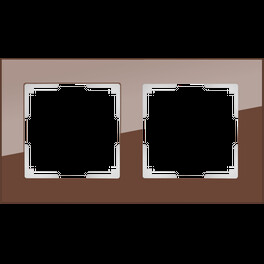 Рамка на 2 пост (мокко, стекло) / WL01-Frame-02 (распродажа)