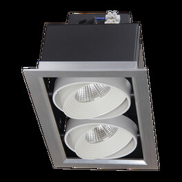 Светильник встраиваемый квадрат поворотный PSP- S 112 2*9W 4000K 24* GREY карданный IP 40 Jazzway (распродажа)