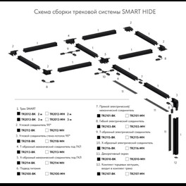 Угол потолок-потолок встраиваемый под ГКЛ SMART черный Denkirs