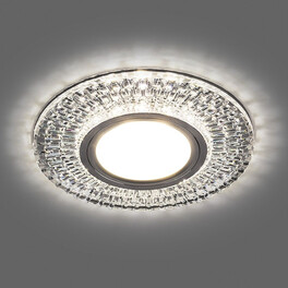 Светильник встраиваемый с подсветкой 15LED*2835 SMD 4000K, MR16 50W G5.3, прозрачный CD943 Feron