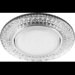 Светильник встраиваемый с подсветкой CD4020 20LED*2835 SMD 6400K, 15W GX53, без лампы, прозрач Feron