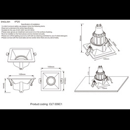 CRYSTAL LUX Светильник встраиваемый CLT 009C1 WH