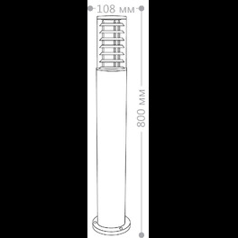 Светильник столбовой DH0805 230V без лампы E27,  800*108*108  столб серый Feron