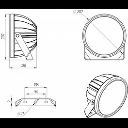 Светильник светодиодный FHB 08-90-850-C120 (90 Вт, до 12804 Лм, 3,2 кг, 141 Лм/Вт) Ферекс