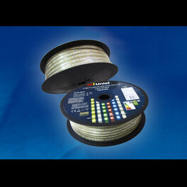 Лента светодиодная ULS-2835-60LED/m-10mm-IP67-220V-8W/m-50M-GREEN бобина Uniel (распродажа)