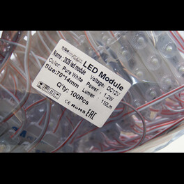 Модуль светодиодный 7014 3 SMD 2835 1,2Вт 110Лм 6000К-6500К (с линзой 170) 3M - 1шт. SignImpress