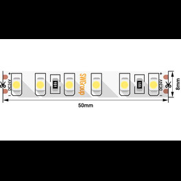 Лента светодиодная стандарт SMD3528 120LED/м 9,6Вт/м 24В IP66 Цвет:Холодный (1метр) 3М SWG
