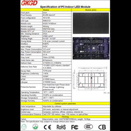 Модуль светодиодный Indoor P5 SMD RGB HJMA409 GKGD