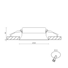 Светильник диммируемый встраиваемый WL-BQ, белый, 20Вт, IP20, Теплый белый (3000К) SWG