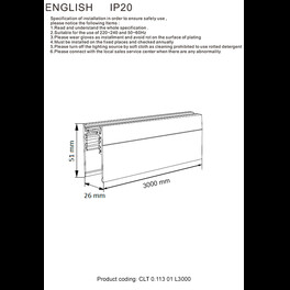 Шинопровод магнитный накладной CLT 0.113 01 L3000 WH Crystal Lux