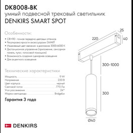 Трековый светильник DK8008-BK Denkirs