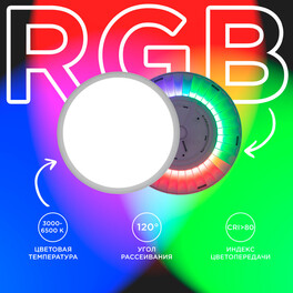 Светильник светодидный накладной, SPIN, 28Вт, 230В/50Гц, 2240лм, DIM, 3000-6500К,RGB подсвет Apeyron