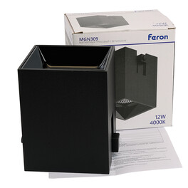 Светильник светодиодный MGN309 трековый низковольтный 12W, 1080 Lm, 4000К, 35 градусов, черный Feron
