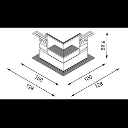 Коннектор угловой для встраиваемого глубокого шинопровода под гипсокартон, серия SY-LINK, Черный SWG