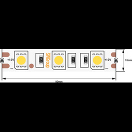 Лента светодиодная стандарт SMD5050 60LED/м 14,4Вт/м 12В IP66 Цвет: Холодный ЗМ (1метр) SWG