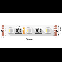 Лента светодиодная стандарт 5050, 60 LED/м, 19,2 Вт/м, 24В , IP20, Цвет: RGB + нейтр. ЗМ (1метр) SWG