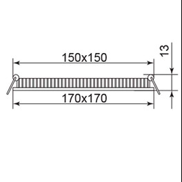 Светильник встраиваемый квадрат 12W, 4000K, 960Lm, белый AL502 Feron