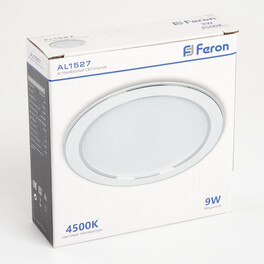 Светильник встраиваемый светодиодный 9W, 4500K, 720Lm, белый, AL1527 с драйвером в комплекте Feron