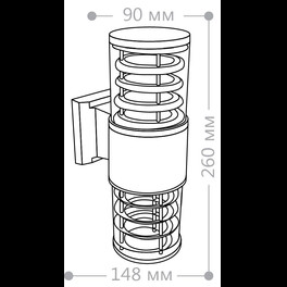 Светильник настенный DH0802 230V без лампы 2*E27, 320*175*108 черный Feron