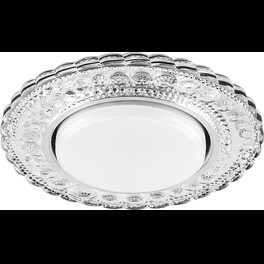 Светильник встраиваемый с подсветкой CD4024 GX53 4000K 11W прозрачный хром Feron
