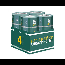 Батарейка алкалиновая LR14 CP (4 шт.) зеленые - 1шт.