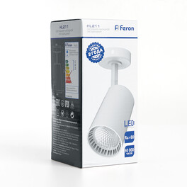 Светильник накладной HL211, 12W, 1080Lm, 4000K, 35 градусов, белый, поворотный Feron (распродажа)