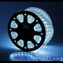 Шнур LED 10 мм, круглый, 20 м, чейзинг, 2W LED/м-24-220V, с контр. 8р, БЕЛЫЙ (1метр)