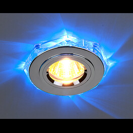 Светильник встраиваемый с подсветкой 2020 MR16 хром/синий Elektrostandard (распродажа)