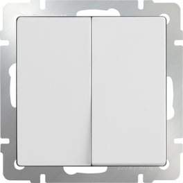 Выключатель двухклавишный (белый) / WL01-SW-2G (распродажа)