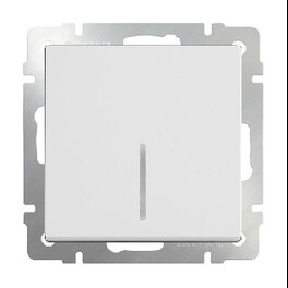Выключатель одноклавишный проходной (белый) / WL01-SW-1G-2W (распродажа)