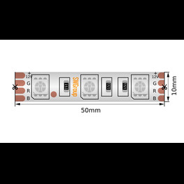 Лента светодиодная стандарт SMD5050 60LED/м 14,4Вт/м 12В IP66 Цвет:RGB (1метр) ЗМ SWG