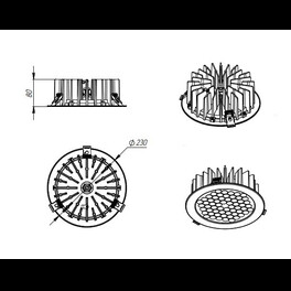 Светильник светодиодный ДВО 06-56-850-К40 (56 Вт, до 6389 Лм, 230х80, 1 кг) Ферекс
