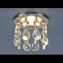 Светильник встраиваемый 2055 MR16 хром/прозрачный хрусталь капля Elektrostandard (распродажа)
