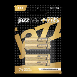 Батарейка щелочная LR03 Alkaline PREMIUM JAZZway BL-4 - 1шт.