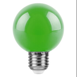 Лампа светодиодная, (3W) 230V E27 зелёный G60, LB-371 Feron