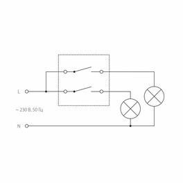 Выключатель двухклавишный (черный матовый) / W1120008 (распродажа)