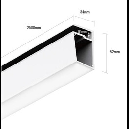 Профиль алюминиевый для стеклянных полок PS.3452 SWG