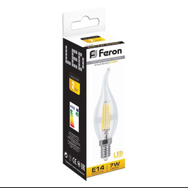 Лампа светодиодная LB-67 Свеча на ветру E14 7W 2700K Feron