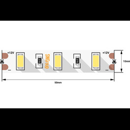 Лента светодиодная стандарт SMD5630 60LED/м 12Вт/м 12В IP20 Цвет:Холодный белый (1метр) SWG (распродажа)