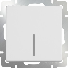 Выключатель одноклавишный проходной с подсветкой (белый) / WL01-SW-1G-2W-LED (распродажа)
